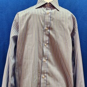 Thomas Pink Classic Men's Blue and White Striped Dress Shirt